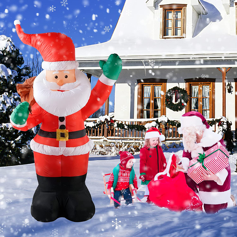 COOLWUFAN 6 FT Christmas Inflatables Santa Claus with Gifts Bag, Christmas Inflatables Outdoor Decorations, Built-in LED Lights Holiday Blow Up Yard Decoration Clearance for Yard, Holiday, Party Home & Garden > Decor > Seasonal & Holiday Decorations& Garden > Decor > Seasonal & Holiday Decorations COOLWUFAN   