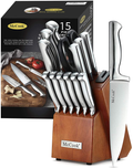 McCook MC29 Knife Sets,15 Pieces German Stainless Steel Kitchen Knife Block Sets with Built-in Sharpener Home & Garden > Kitchen & Dining > Tableware > Flatware > Flatware Sets McCook walnut color  