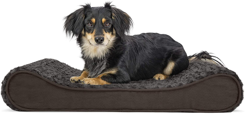 Furhaven Orthopedic, Cooling Gel, and Memory Foam Pet Beds for Small, Medium, and Large Dogs - Ergonomic Contour Luxe Lounger Dog Bed Mattress and More Animals & Pet Supplies > Pet Supplies > Dog Supplies > Dog Beds Furhaven Pet Products, Inc Ultra Plush Chocolate Contour Bed (Orthopedic Foam) Medium (Pack of 1)