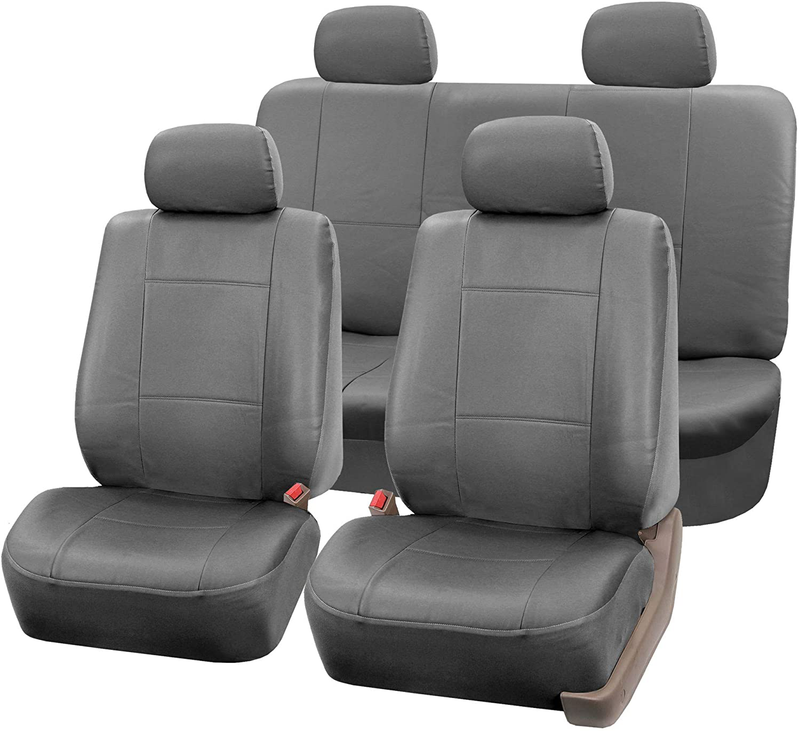 FH-PU001114 PU Leather Car Seat Covers Solid Tan color Vehicles & Parts > Vehicle Parts & Accessories > Motor Vehicle Parts > Motor Vehicle Seating ‎FH Group gray Universal 