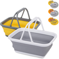 Tiawudi 2 Pack Collapsible Sink with 2.25 Gal / 8.5L Each Wash Basin for Washing Dishes, Camping, Hiking and Home Sporting Goods > Outdoor Recreation > Camping & Hiking > Tent Accessories Tiawudi Yellow and Grey  