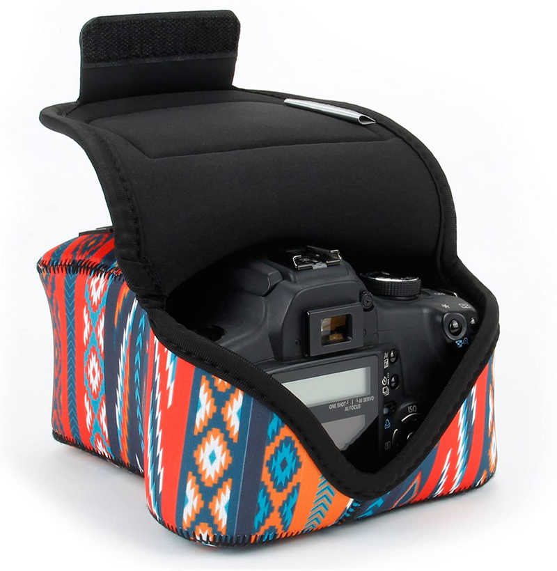 USA GEAR DSLR SLR Camera Sleeve Case (Black) with Neoprene Protection, Holster Belt Loop and Accessory Storage - Compatible With Nikon D3400, Canon EOS Rebel SL2, Pentax K-70 and Many More Cameras & Optics > Camera & Optic Accessories > Camera Parts & Accessories > Camera Bags & Cases USA Gear Southwest  