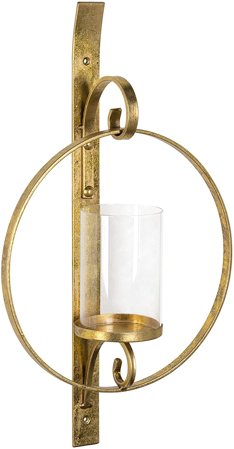 Kate and Laurel Doria Metal Wall Candle Holder Sconce, Gold Home & Garden > Decor > Home Fragrance Accessories > Candle Holders Kate and Laurel Gold  