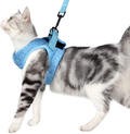 Heywean Cat Harness and Leash - Ultra Light Escape Proof Kitten Collar Cat Walking Jacket with Running Cushioning Soft and Comfortable Suitable for Puppies Rabbits Animals & Pet Supplies > Pet Supplies > Cat Supplies > Cat Apparel HEYWEAN Blue Large (Pack of 1) 