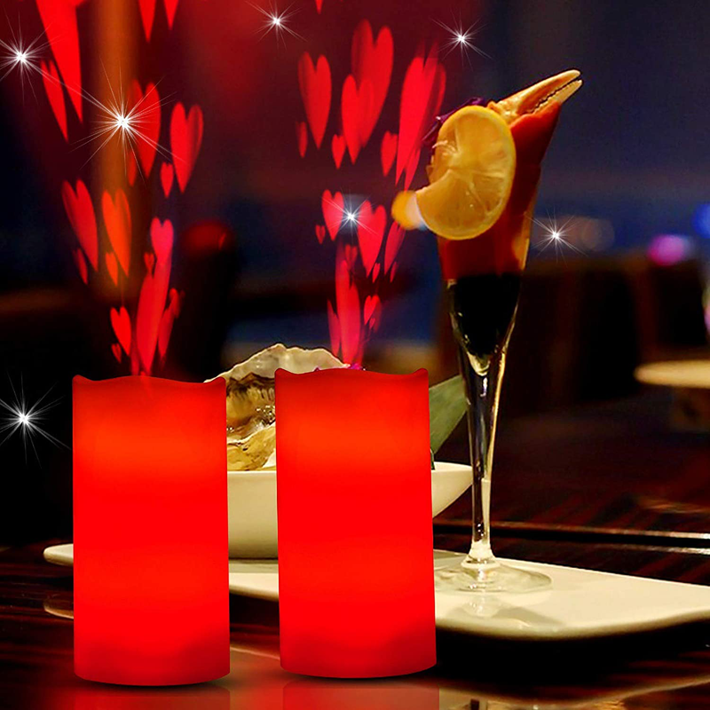 Flameless Led Candle, Night Projection Candle with Remote Timer Candles, Indoor Romantic Atmosphere for Valentine'S Day Wedding Anniversary Mother'S Day Home & Garden > Decor > Seasonal & Holiday Decorations Bitpure   