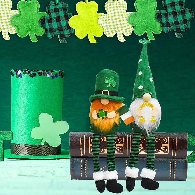 St. Patrick'S Day Gnomes Plush- 2 PCS Leprechaun Doll Decorations Irish Green Shamrock Gift Swedish Tomte for Home Table Ornaments Arts & Entertainment > Party & Celebration > Party Supplies TSGEEG   