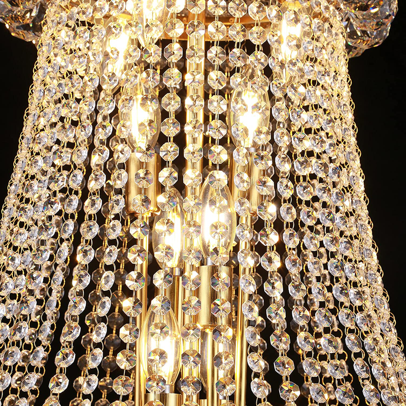Crystal Chandelier Lighting for Dining Room Modern Luxury K9 Bedroom Crystal Chandeliers Ceiling Light French Empire Crystal Chandelier Gold 9 Lights Home & Garden > Lighting > Lighting Fixtures > Chandeliers OSAQI   