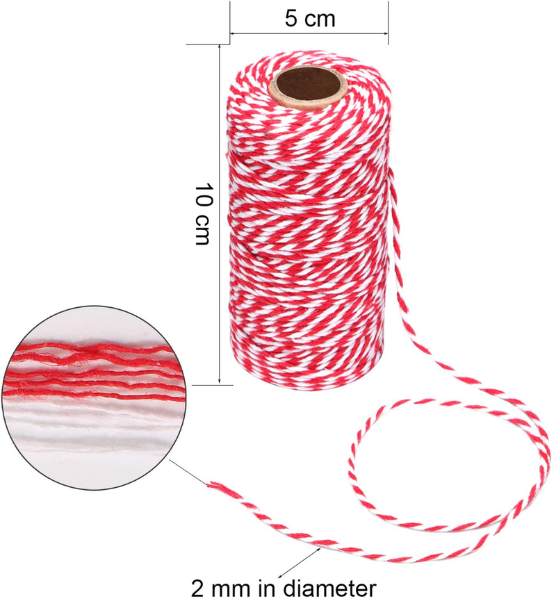 Maosifang Christmas 984 Feet Cotton Rope Cord String 2 mm Bakers Candy Rope Ribbon Twine for Gift Wrapping Arts Crafts Party Decorations,3 Rolls Home & Garden > Decor > Seasonal & Holiday Decorations& Garden > Decor > Seasonal & Holiday Decorations Maosifang   