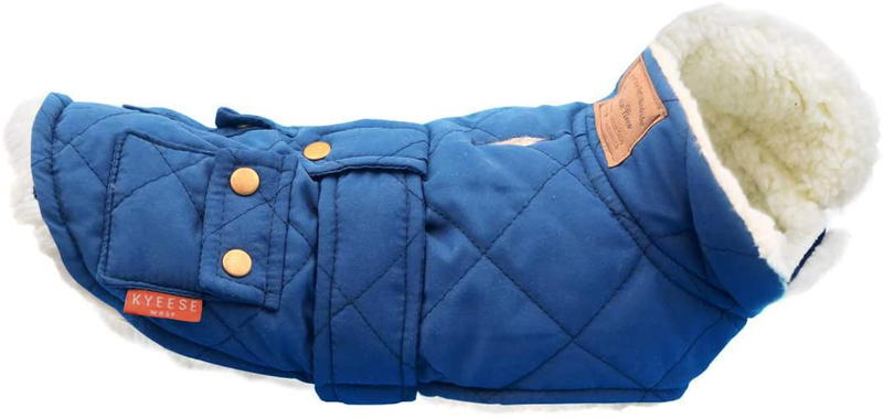 KYEESE Dog Jacket for Dogs Winter Windproof Fleece Lined Dog Vest Cold Weather Coats with Leash Hole Animals & Pet Supplies > Pet Supplies > Dog Supplies > Dog Apparel KYEESE Blue XX-Large 