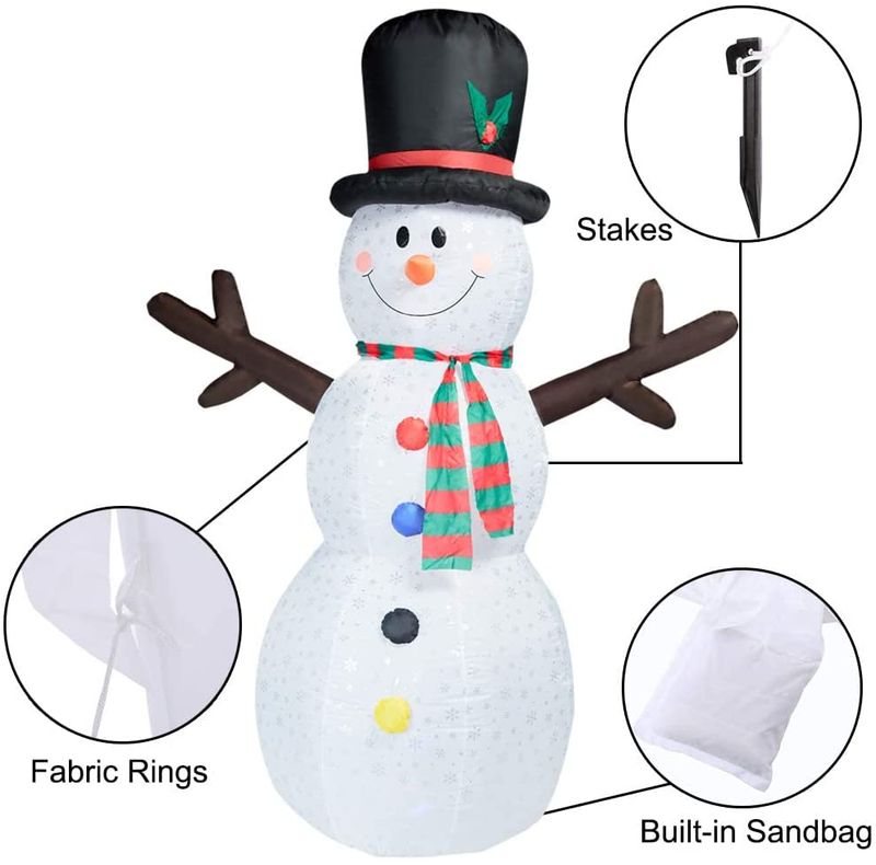 SUPERJARE 8 FT Christmas Inflatable Snowman, Flashing Lights Christmas Decoration, Snowman with Fan and Anchor Ropes, Animated for Yard Party Lawn, Indoor & Outdoor Home & Garden > Decor > Seasonal & Holiday Decorations& Garden > Decor > Seasonal & Holiday Decorations SUPERJARE   