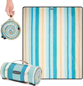 G GOOD GAIN Picnic Blanket Waterproof & Sand Proof,Beach Blanket Portable with Carry Strap, XL Large Foldable Picnic Rug Machine Washable for Outdoor Camping Party,Wet Grass,Hiking,Kids Playground. Home & Garden > Lawn & Garden > Outdoor Living > Outdoor Blankets > Picnic Blankets G GOOD GAIN Blue Stripe  