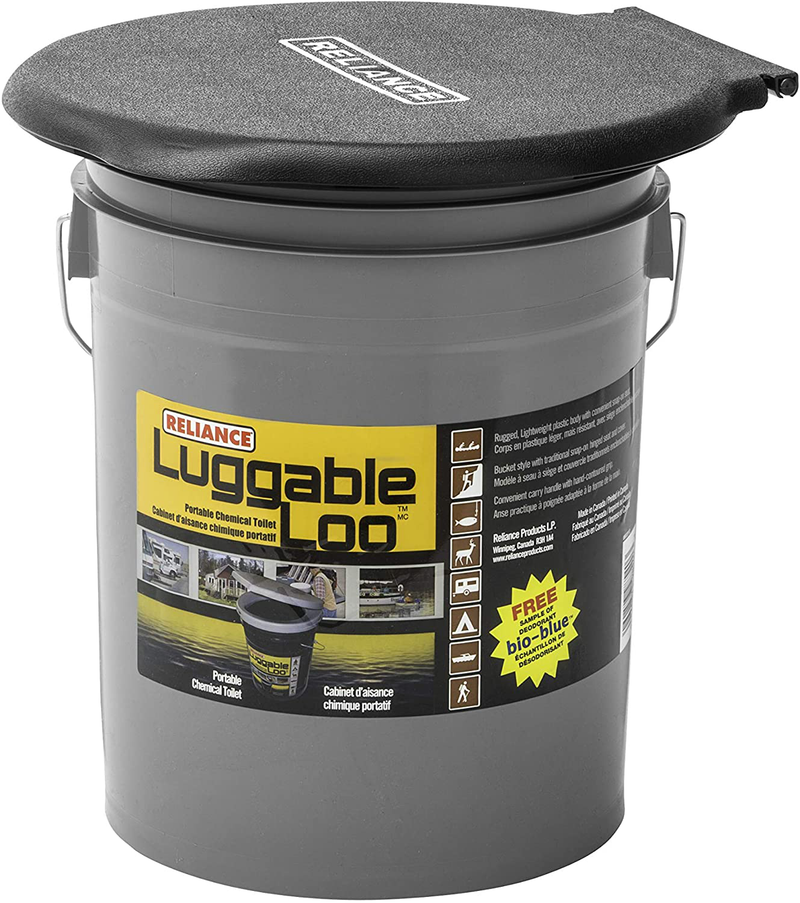 Reliance Products Luggable Loo Portable 5 Gallon Toilet Gray, 13.5 Inch X 13.0 Inch X 15.3 Inch