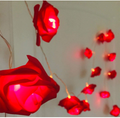 Indoor String Red Rose Lights, 20 Led Battery Operated Flower Hanging Lights for Valentine'S Day Wedding Anniversary Spring Party Decorations, Teen Girls Bedroom Decor, Gift Idea (Red + White) Home & Garden > Decor > Seasonal & Holiday Decorations Alodidae Red  