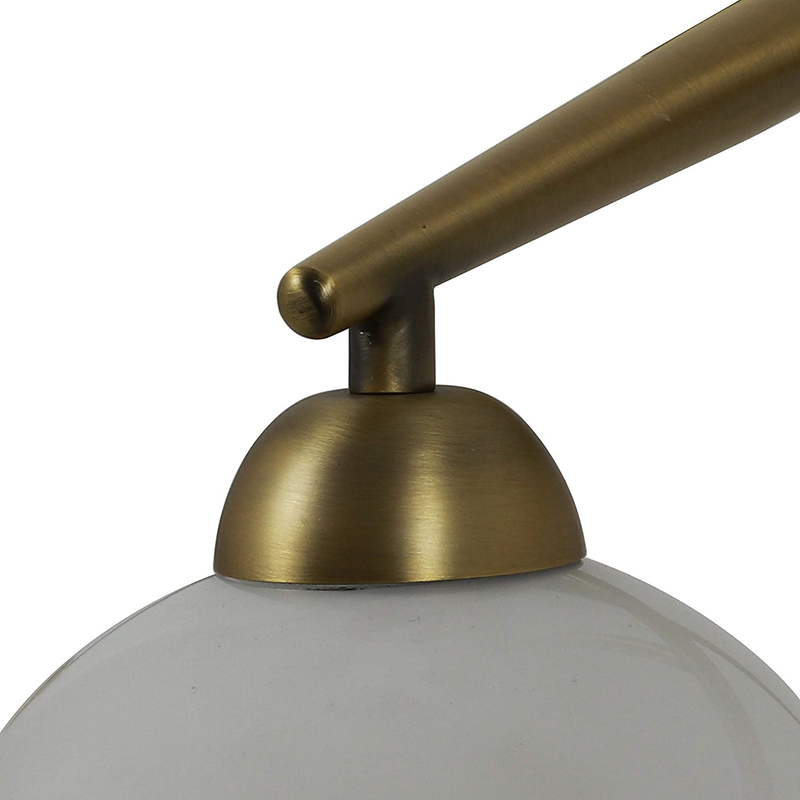 Décor Therapy CH1910 Michael Milk Glass 3 Semi Flush Mount Ceiling Light, Antique Brass