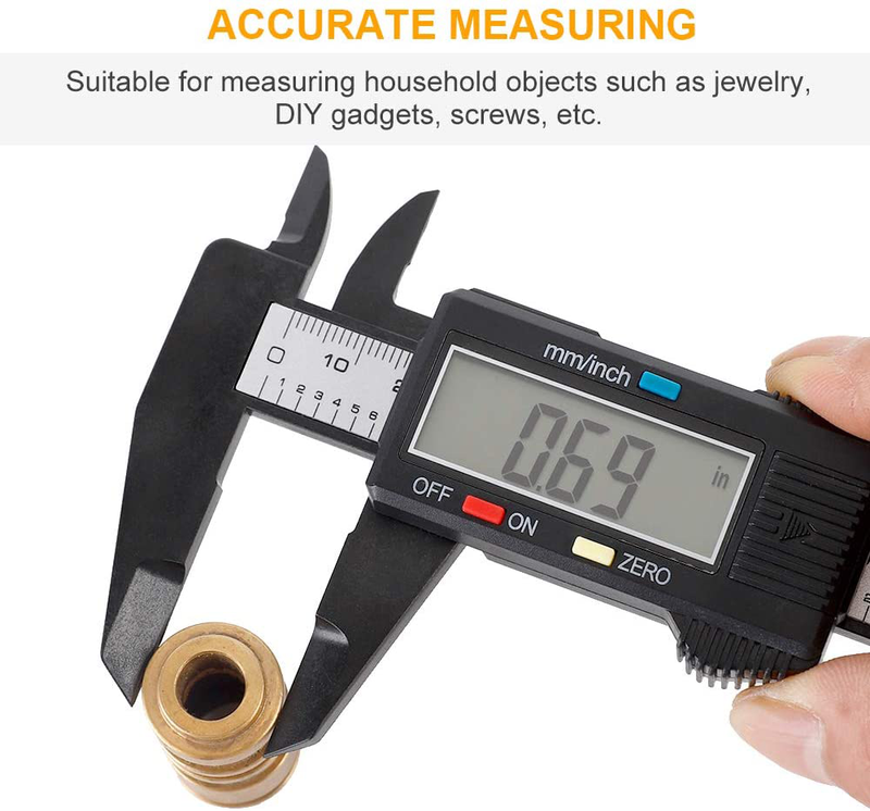 Digital Caliper, Sangabery 0-6 inches Caliper with Large LCD Screen, Auto - Off Feature, Inch and Millimeter Conversion Measuring Tool, Perfect for Household/DIY Measurment, etc Hardware > Tools > Measuring Tools & Sensors Sangabery   