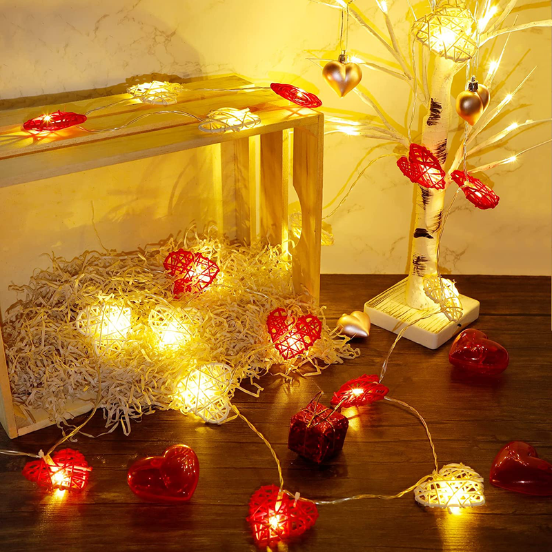 Happy Trees Valentine'S Day String Lights, 10 FT 20 LED Heart Shape String Light, Romantic Fairy Lights Battery Operated Timer, Valentine Decor for Indoor Outdoor Wedding Anniversary Holiday Party Home & Garden > Decor > Seasonal & Holiday Decorations Happy Trees   