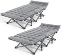Folding Camping Cots for Adults Heavy Duty Cot with Carry Bag, Portable Durable Sleeping Bed for Camp Office Home Use Outdoor Cot Bed for Traveling (2Pack -Blue with Mattress) Sporting Goods > Outdoor Recreation > Camping & Hiking > Camp Furniture JOZTA 2pack -Gray With Pearl Cotton Mattress  