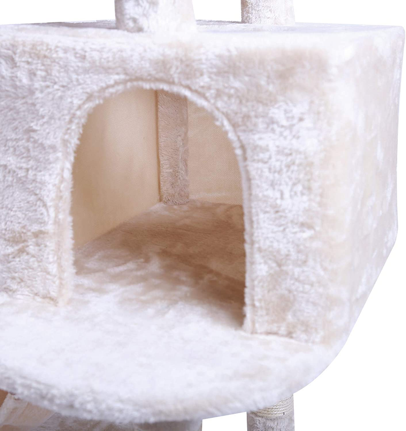 Hey-Bro Extra Large Multi-Level Cat Tree Condo Furniture with Sisal-Covered Scratching Posts, 2 Bigger Plush Condos, Perch Hammock for Kittens, Cats and Pets Animals & Pet Supplies > Pet Supplies > Cat Supplies > Cat Beds Hey-brother   