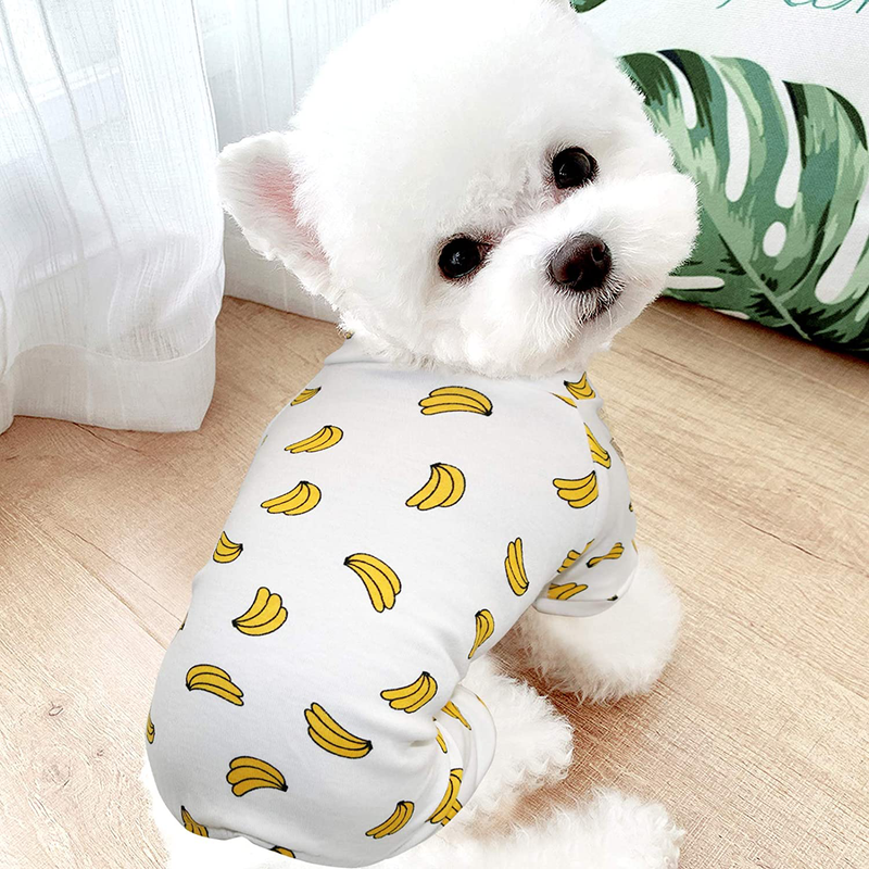 HYLYUN Puppy Pajamas 2 Packs - Adorable Puppy Clothes Soft Dog Pajamas Cotton Puppy Rompers Pet Jumpsuits Cozy Bodysuits for Small Dogs Animals & Pet Supplies > Pet Supplies > Dog Supplies > Dog Apparel HYLYUN   