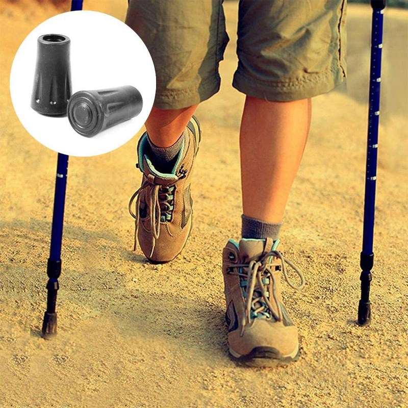 Hiking Stick Protector, 12 Pcs Walking Stick Lids Rubber Tips End Durable Trekking Pole Tip Protectors Walking Sticks Ferrule Protector for Outdoor Sporting