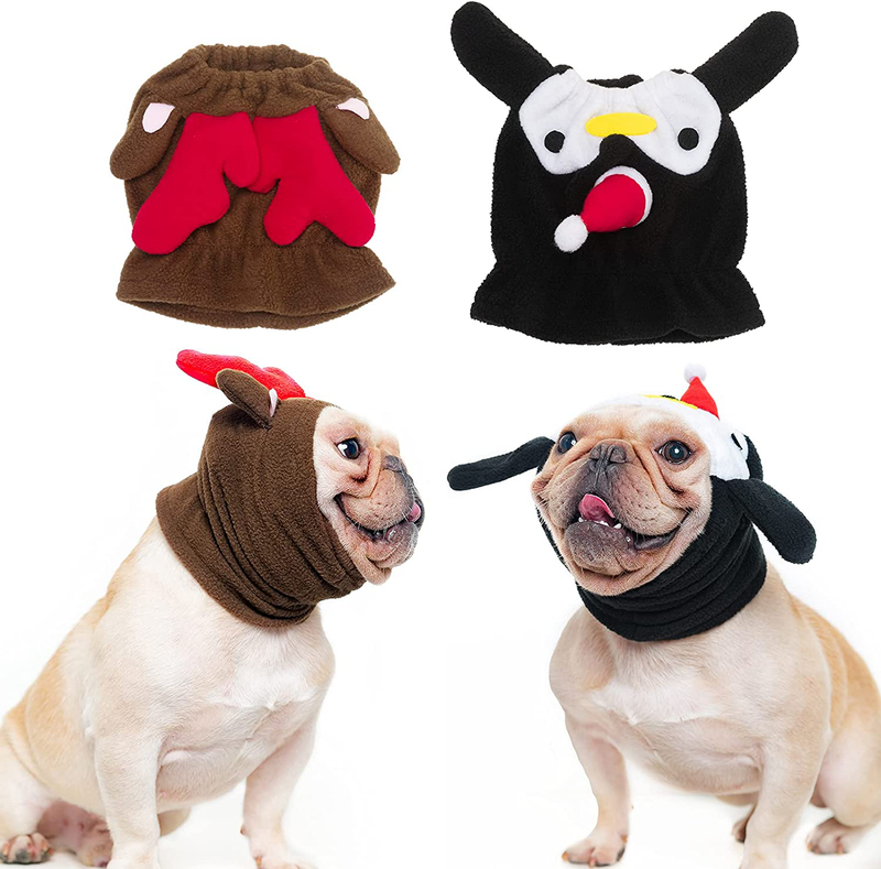 Small Dog Costume - Elk Style & Penguin Style Costumes for Dogs Warm Comfortable Dog Clothes Soft Polar Fleece Dog Christmas Outfit, 2 Pieces Animals & Pet Supplies > Pet Supplies > Dog Supplies > Dog Apparel PAWCHIE Christmas  