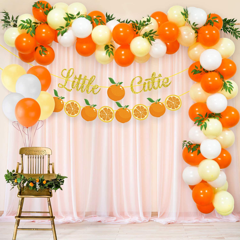 Little Cutie Baby Shower Decorations Little Cutie Citrus Garland Orange Cake Cupcake Toppers Balloons for Hey Cutie Birthday Party Supplies Tangerine Theme Baby Shower Clementine Fruit Party Decors Home & Garden > Decor > Seasonal & Holiday Decorations K KUMEED   