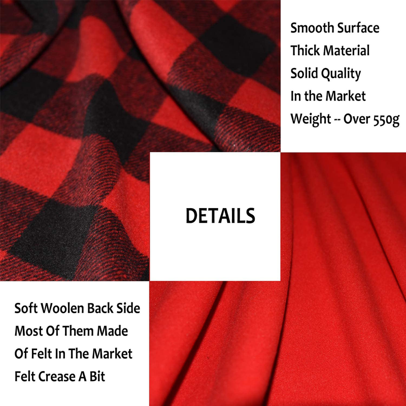 Fayoo Christmas Tree Skirt Red and Black Plaid Buffalo Check Double Layers Xmas Tree Skirts 48 Inches Christmas Decorations Indoor Outdoor Xmas Party Holiday Ornaments (Red&Black, 48IN) Home & Garden > Decor > Seasonal & Holiday Decorations > Christmas Tree Skirts Fayoo   