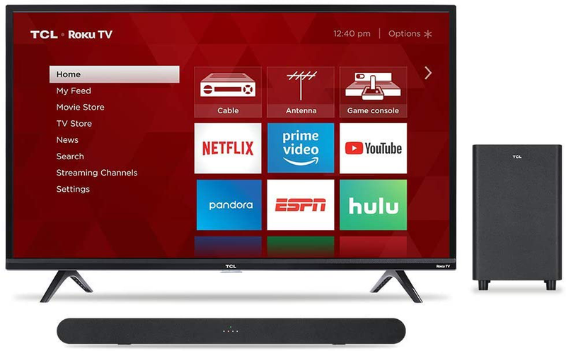 TCL 32-inch 1080p Roku Smart LED TV - 32S327, 2019 Model Electronics > Video > Televisions TCL TV with Alto 6+ Sound Bar 40-Inch 