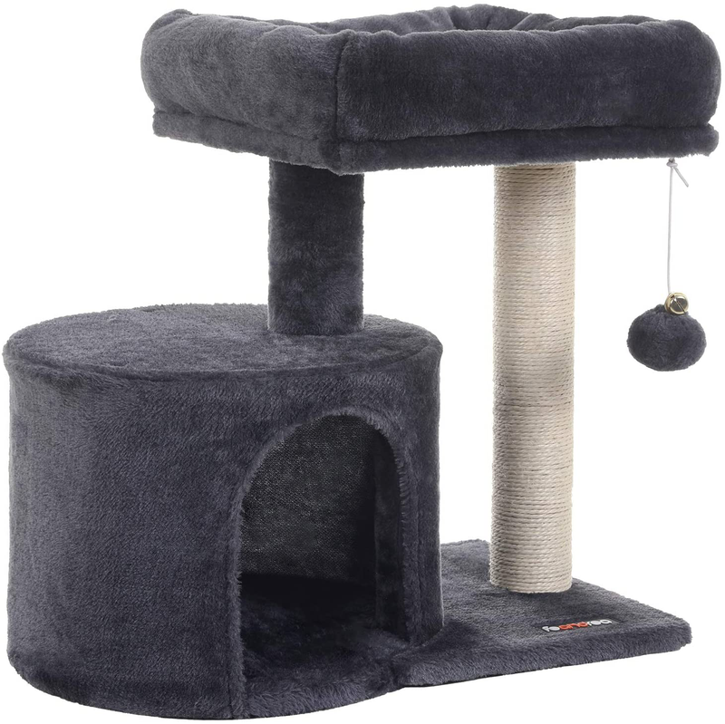 FEANDREA Cat Tree with Sisal-Covered Scratching Posts for Kitten Animals & Pet Supplies > Pet Supplies > Cat Supplies > Cat Beds FEANDREA Smoky Grey  