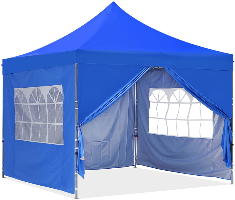 GDY 10x10 Ft Outdoor Pop Up Canopy Tent, Commercial Portable Instant Folding Shelter Gazebos Blue Waterproof Canopies with Carrying Bag Home & Garden > Lawn & Garden > Outdoor Living > Outdoor Structures > Canopies & Gazebos gdy Blue 10x10 