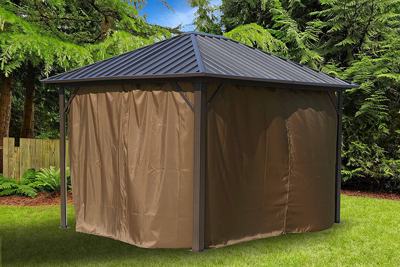 Gazebo Privacy Curtains Side Wall 4-Panels Universal Replacement for Patio, Outdoor Canopy, Garden and Backyard Khaki (Only Sidewalls) (10' x 12') Home & Garden > Lawn & Garden > Outdoor Living > Outdoor Structures > Canopies & Gazebos CHENYA   