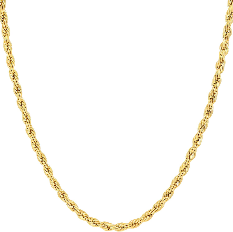 LIFETIME JEWELRY 2Mm Rope Chain Necklace 24K Real Gold Plated for Women and Men Home & Garden > Decor > Seasonal & Holiday Decorations KOL DEALS Yellow Gold 22.0 Inches 