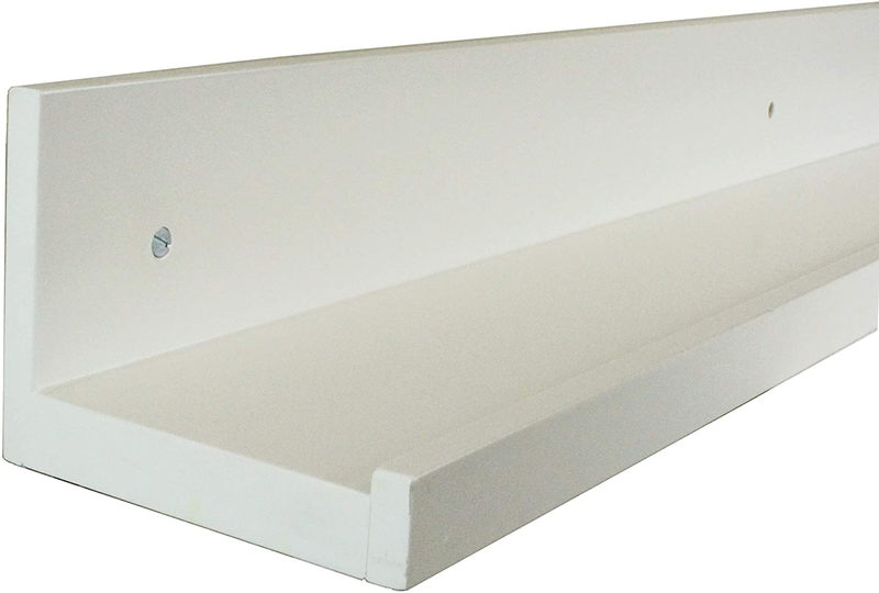 InPlace Shelving 9084678 Floating Wall Shelf with Picture Ledge, White, 35.4-Inch Wide by 4.5-Inch Deep by 3.5-Inch High Furniture > Shelving > Wall Shelves & Ledges InPlace Shelving   