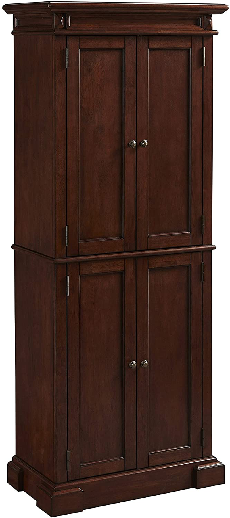 Home Styles Freestanding Americana Kitchen Pantry in Cherry Finish Constructed of Hardwood Solids with Four Storage Doors, Four Adjustable Shelves Home & Garden > Kitchen & Dining > Food Storage Home Styles Cherry  