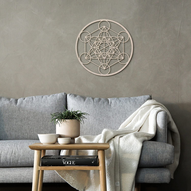 Fourth Level MFG 12" Metatron's Cube, Sacred Geometry Wood Wall Art, Zen Home Decor for Yoga/Meditation, Crystal Grid Board Home & Garden > Decor > Artwork > Sculptures & Statues Fourth Level Manufacturing   