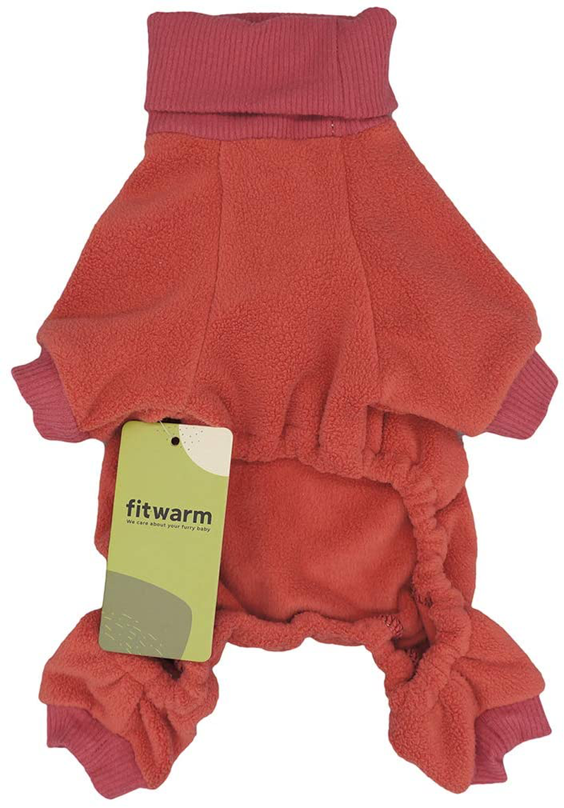 Fitwarm Embroidery Dog Clothes Turtleneck Thermal Fleece Puppy Pajamas Doggie Outfits Cat Onesies Jumpsuits Animals & Pet Supplies > Pet Supplies > Dog Supplies > Dog Apparel Fitwarm   