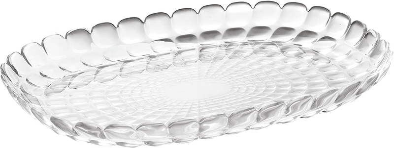 Guzzini Tiffany Collection Medium Serving Tray, 12-1/2-Inches by 8-3/4-Inches, Made in Italy, Transparent