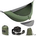 Sunyear Camping Hammock with Removable No See-Um Net, Double & Single Portable Outdoor Hammocks Parachute Lightweight Nylon with Tree Straps for Adventures Hiking Backpacking Home & Garden > Lawn & Garden > Outdoor Living > Hammocks Sunyear Green  