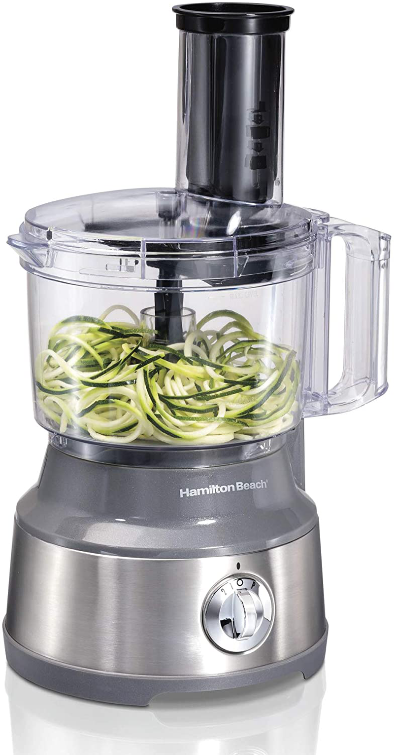 Hamilton Beach Food Processor & Vegetable Chopper for Slicing, Shredding, Mincing, and Puree, 10 Cups - Bowl Scraper, Stainless Steel Home & Garden > Kitchen & Dining > Kitchen Tools & Utensils > Kitchen Knives Hamilton Beach 10 Cups - Spiralizing  