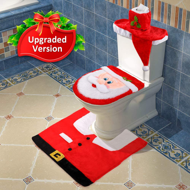 D-FantiX 3D Nose Santa Toilet Seat Cover Funny Christmas Decorations Bathroom Set of 5 Home & Garden > Decor > Seasonal & Holiday Decorations& Garden > Decor > Seasonal & Holiday Decorations D-FantiX   
