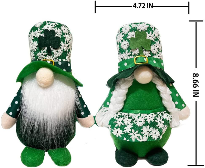 Serfeliz 2 PCS St. Patrick'S Day Ornaments Gnome Plush Doll, Leprechaun Figurine, St. Patrick'S Day Decoration and Gifts.