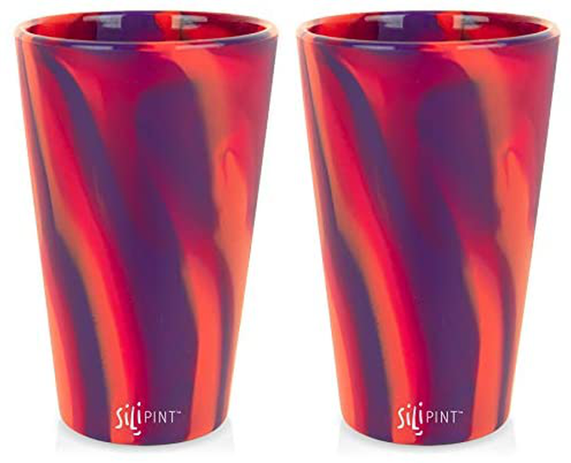 Silipint Silicone Pint Glass. Unbreakable, Reusable, Durable, and Guaranteed for Life. Shatterproof 16 Ounce Silicone Cups for Parties, Sports and Outdoors (2-Pack, Arctic Sky & Hippy Hop) Home & Garden > Kitchen & Dining > Tableware > Drinkware Silipint Radberry 2-Pack 