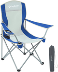 Kingcamp Folding Camping Chairs Portable Beach Chair Light Weight Camp Chairs with Cup Holder & Front Pocket for Outdoor (Red/Grey) Sporting Goods > Outdoor Recreation > Camping & Hiking > Camp Furniture KingCamp Blue/Grey  