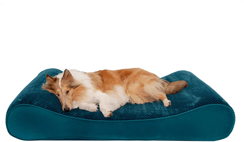 Furhaven Orthopedic, Cooling Gel, and Memory Foam Pet Beds for Small, Medium, and Large Dogs - Ergonomic Contour Luxe Lounger Dog Bed Mattress and More Animals & Pet Supplies > Pet Supplies > Dog Supplies > Dog Beds Furhaven Pet Products, Inc Minky Spruce Blue Contour Bed (Cooling Gel Foam) Jumbo Plus (Pack of 1)