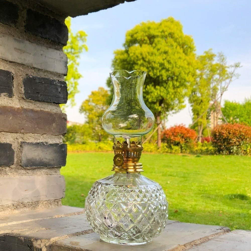 DNRVK Spherical Classic Oil Lamp with Clear Glass Lampshade Adjustable Switch Kerosene Lamp Oil Lantern 7.08in Height Home & Garden > Lighting Accessories > Oil Lamp Fuel DNRVK   
