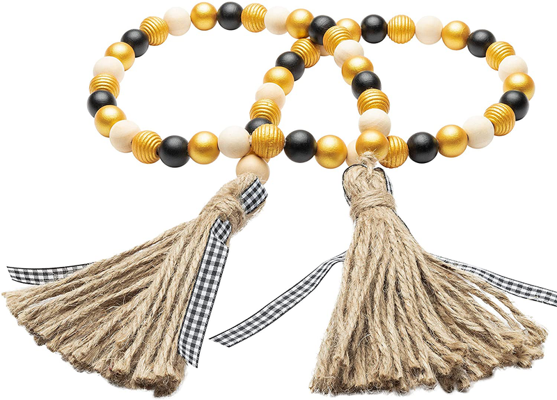 R HORSE Valentine'S Day Wood Beads, 41’’ Wood Bead Garland Tassel Heart Tassel Garland Farmhouse Rustic Beads with Jute Rope Plaid Tassel Natural Wood Beads Décor for Party Valentine'S Day Gift Home & Garden > Decor > Seasonal & Holiday Decorations R HORSE Honey 41.0 Inches 