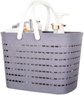 Jiatua Plastic Storage Basket with Handles, Shower Caddy Tote Portable Storage Bins for Bathroom,Bedroom, White