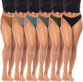 Sexy Basics Women's 6-Pack Active Sport Thong Buttery Soft Panties Underwear