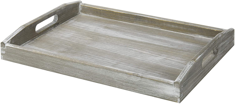 MyGift Rustic Grey Wood Serving Tray with Handles Home & Garden > Decor > Decorative Trays MyGift Default Title  