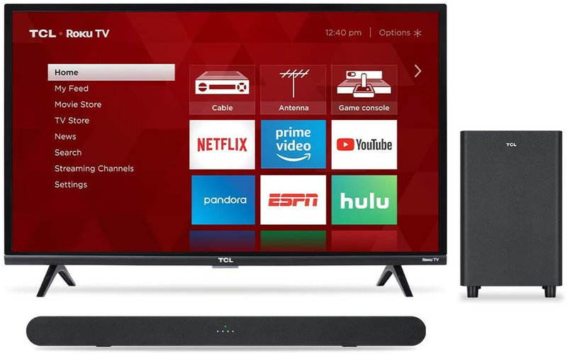 TCL 32-inch 1080p Roku Smart LED TV - 32S327, 2019 Model Electronics > Video > Televisions TCL TV with Alto 6+ Sound Bar 32-Inch 1080p 